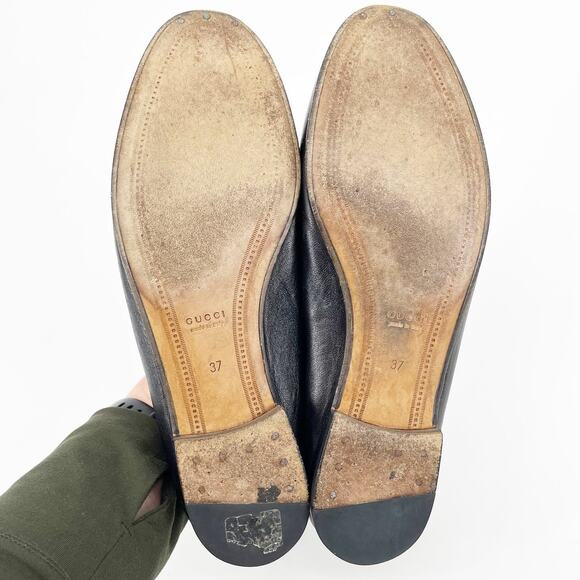 Gucci Black Brixton Horsebit Leather Collapsible-heel Loafer Women's size EU 37 - Picture 8 of 11